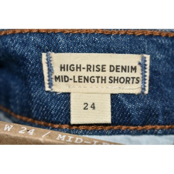MADEWELL NEW High Rise Mid Length Denim Shorts Gosford Wash Size 24 - Picture 5 of 5